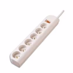 Belkin E-Series 6 Socket, 1-Metre SurgeStrip, 476 J, 6 presa(e) AC, 230 V, 50 Hz, Bianco, 1 m