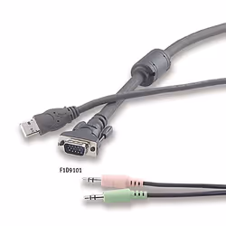 Belkin SOHO Series USB KVM Cable with Audio 1.8m, 1,8 m, Nero, VGA, 3.5mm jack, USB