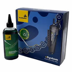 SCOTTOILER vSystem Chain Oiler Universal Edition + Lubrificante Verde Biodegradabile, verde