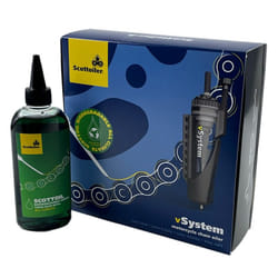 SCOTTOILER vSystem Chain Oiler Universal Edition + Lubrificante Verde Biodegradabile, verde