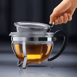 Bodum 1921-16-6 teiera in vetro per la preparazione del tè 1,5 L Nero, Argento, Trasparente - Vista aggiuntiva 4