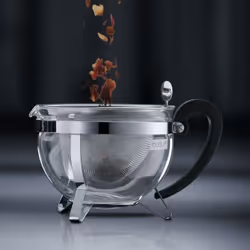 Bodum 1922-16-6 teiera in vetro per la preparazione del tè 1 L Nero, Argento, Trasparente