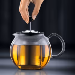Bodum Assam teiera in vetro per la preparazione del tè 1,5 L Cromo, Trasparente - Vista aggiuntiva 4