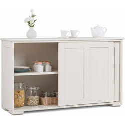 Armadietto da Cucina Mobiletto per Cucina Composto da Due Porte Scorrevoli Dimensioni: 106.5 x 33 x 62.5 cm (Crema) - Costway