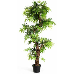 Albero Artificiale Albero in Legno e Foglie in Plastica, Decorazione a Forma di Albero, Dimensioni: 160 x 19 x 19 cm