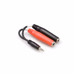 Hosa Technology YMP-137, 3.5mm, Maschio, 2 x 6.35mm, Femmina, Nero, Rosso