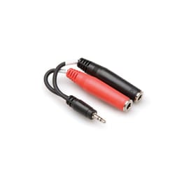 Hosa Technology YMP-137 cavo audio 3.5mm 2 x 6.35mm Nero, Rosso