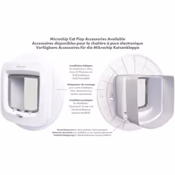 Petsafe - Adattatore di montaggio per installazione a ribalta con chip elettronico, per installazione su finestre, pareti e porte in metallo - Bianco