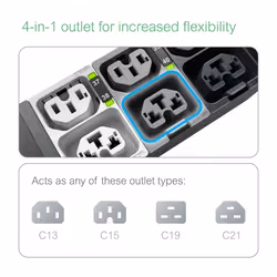 APC NetShelter Rack PDU Advanced unità di distribuzione dell'energia (PDU) 48 presa(e) AC 0U Nero - Vista aggiuntiva 4