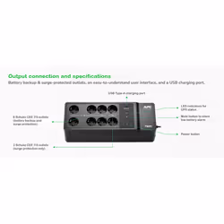 APC BE500G2-GR gruppo di continuità (UPS) Standby (Offline) 0,5 kVA 300 W - Vista aggiuntiva 4