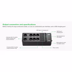APC BE1050G2-GR gruppo di continuità (UPS) Standby (Offline) 1,05 kVA 600 W - Vista aggiuntiva 5
