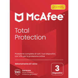 McAfee ® Total Protection 3 dispositivi (Windows®/Mac®/Android/iOS), abbonamento per 1 anno