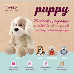 TWEED PUPPY Morbido pupazzo riscaldabile nel microonde e refrigerabile nel freezer - Vista aggiuntiva 2