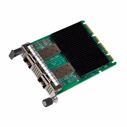 Intel E810-XXVDA2 f/ OCP 3.0, Interno, Cablato, PCI Express, Fibra, Nero, Verde, Argento