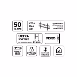 XD Enjoy XDCIM3720 Supporto TV a parete 139,7 cm (55") Nero - Vista aggiuntiva 2