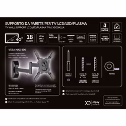 XD Enjoy XDCIM21A Supporto TV a parete 101,6 cm (40") Nero - Vista aggiuntiva 6