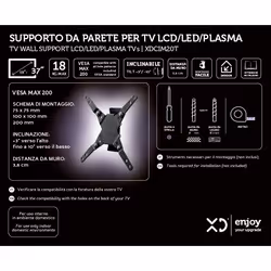 XD Enjoy XDCIM20T Supporto TV a parete 94 cm (37") Nero - Vista aggiuntiva 6