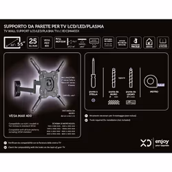 XD Enjoy XDCIM4433X Supporto TV a parete 139,7 cm (55") Nero - Vista aggiuntiva 6