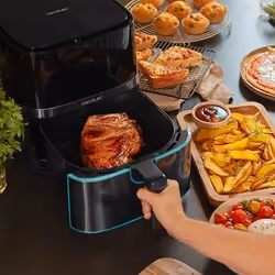 Cecotec Cecofry Full InoxBlack 5500 Pro Singolo 5,5 L Indipendente 1700 W Friggitrice ad aria calda Nero, Acciaio satinato - Vista aggiuntiva 7