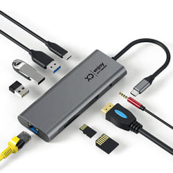 XD Enjoy XDBSHUB9 replicatore di porte e docking station per laptop Cablato USB 3.2 Gen 1 (3.1 Gen 1) Type-C Grigio