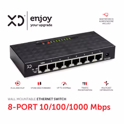 XD Enjoy XDTX80BLK switch di rete Gigabit Ethernet (10/100/1000) Nero - Vista aggiuntiva 2