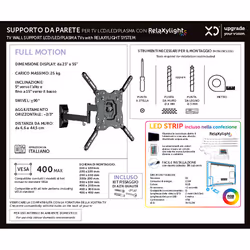 XD Enjoy XDCIM4433XLED Supporto TV a parete 139,7 cm (55") Nero - Vista aggiuntiva 5