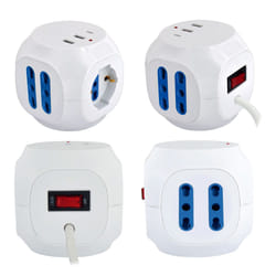 XD Enjoy XDSL1088 prolunghe e multiple 1,5 m 5 presa(e) AC Interno Blu, Bianco
