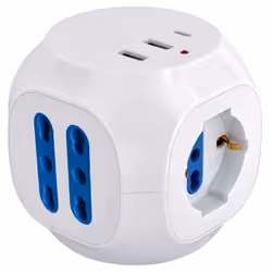 XD Enjoy XDSL1088 prolunghe e multiple 1,5 m 5 presa(e) AC Interno Blu, Bianco - Vista aggiuntiva 2