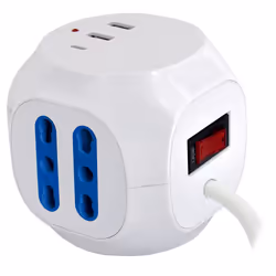 XD Enjoy XDSL1088 prolunghe e multiple 1,5 m 5 presa(e) AC Interno Blu, Bianco - Vista aggiuntiva 3
