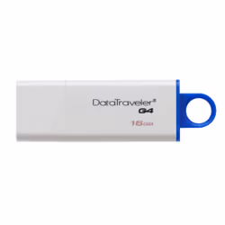Kingston Technology DataTraveler G4, 16 GB, USB tipo A, 3.2 Gen 1 (3.1 Gen 1), Cuffia, 10,31 g, Blu, Bianco