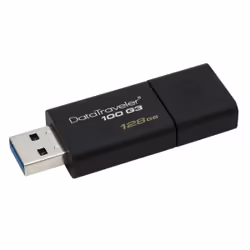 Kingston Technology DataTraveler 100 G3, 128 GB, USB tipo A, 3.2 Gen 1 (3.1 Gen 1), 100 MB/s, Lamina di scorrimento, Nero