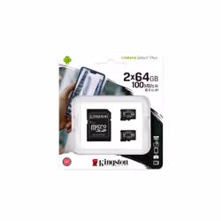 Kingston Technology Scheda micSDXC Canvas Select Plus 100R A1 C10 da 64 GB confezione doppia + adattatore singolo - Vista aggiuntiva 5