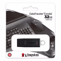 Kingston Technology DataTraveler Exodia unità flash USB 32GB USB tipo A 3.2 Gen 1 (3.1 Gen 1) Nero
