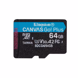 Kingston Technology Scheda microSDXC Canvas Go Plus Gen4 200MB/s A2 U3 V30 da 64 GB + adattatore