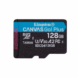 Kingston Technology 128 GB microSDXC Canvas Go Plus Gen4 200R A2 U3 Confezione singola senza ADP, 128 GB, MicroSD, Classe 10, ...