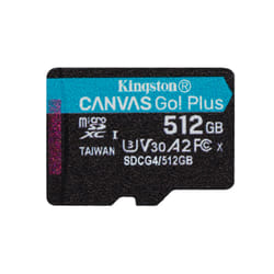 Kingston Technology 512 GB microSDXC Canvas Go Plus Gen4 200R A2 U3 Confezione singola senza ADP