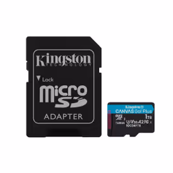 Kingston Technology Scheda microSDXC Canvas Go Plus Gen4 200MB/s A2 U3 V30 da 1 TB + adattatore, 1 TB, MicroSD, Classe 10, UH ...