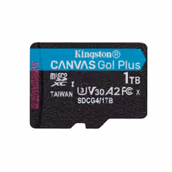 Kingston Technology Scheda microSDXC Canvas Go Plus Gen4 200MB/s A2 U3 V30 da 1 TB + adattatore