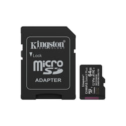 Kingston Technology 64 GB microSDXC Canvas Select Plus Gen3 100MB/s A1 (Adattatore SD incluso)