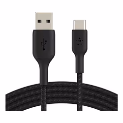 Belkin CAVO INTRECCIATO DA USB-C A USB-A 1M - NERO - Vista aggiuntiva 5