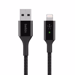 Belkin CAA007BT04BK, 1,2 m, Lightning, USB A, Maschio, Maschio, Nero