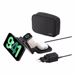 Belkin BoostCharge Pro, Interno, AC, USB, Carica wireless, 1,5 m, Nero