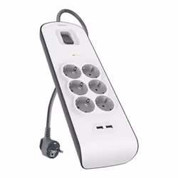 Belkin BSV604VF2M-V2, 6 presa(e) AC, 2,4 A, Grigio, Bianco