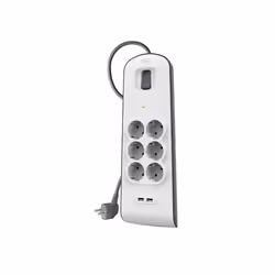 Belkin BSV604VF2M-V2 protezione da sovraccarico Grigio, Bianco 6 presa(e) AC