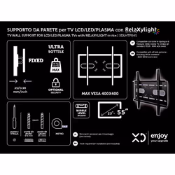 XD Enjoy XDLHTP04S Supporto TV a parete 139,7 cm (55") Nero - Vista aggiuntiva 4