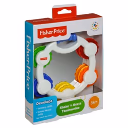 Fisher-Price Everything Baby Tamburello a Sonagli, Bambino/Bambina, 3 mese(i), Multicolore