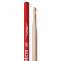 Vic Firth 5A Vic Grip, Bacchette per batteria, Legno, Rosso, Legno, 5A, 1,44 cm