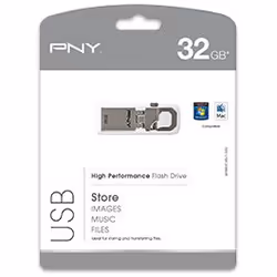 PNY 32 GB Micro Hook Attaché unità flash USB USB tipo A 2.0 Metallico - Vista aggiuntiva 4