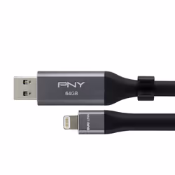 PNY Duo-Link 3.0 unità flash USB 64 GB USB Type-A / Lightning 3.2 Gen 1 (3.1 Gen 1) Grigio - Vista aggiuntiva 2