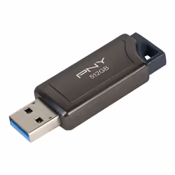 PNY PRO Elite V2, 512 GB, USB tipo A, 3.2 Gen 2 (3.1 Gen 2), 600 MB/s, Lamina di scorrimento, Nero